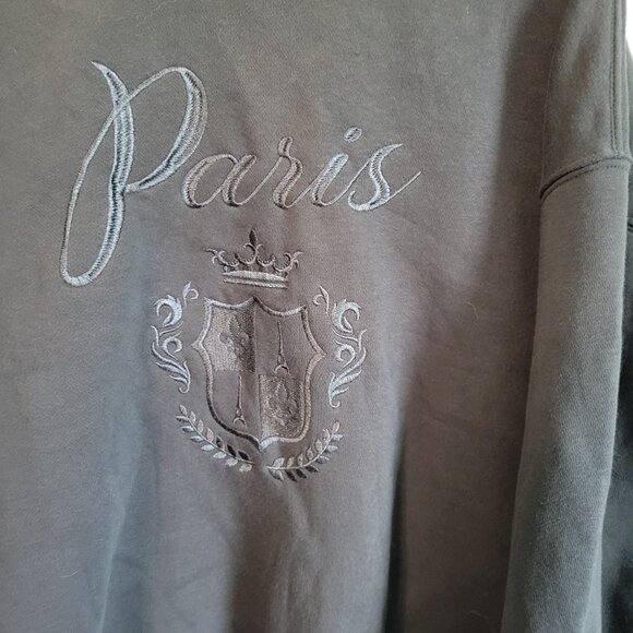 PARIS Gray Sweatshirt Women's XL State Of Mine Long Sleeve Crew Neck NWT - Picture 2 of 4